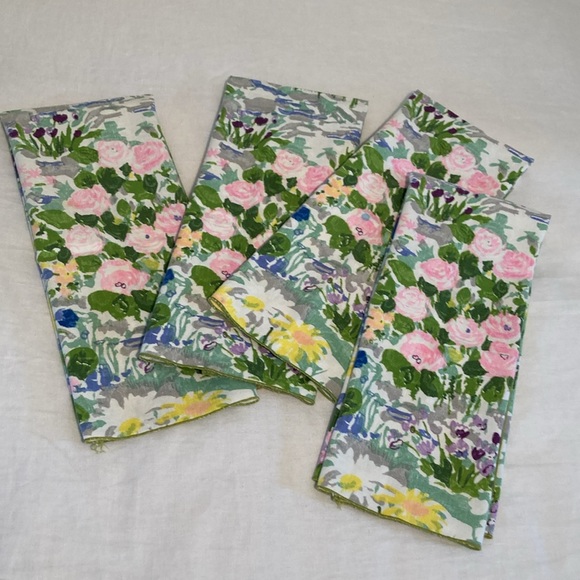 Set of four guests towels spring floral retro vintage - Picture 13 of 14